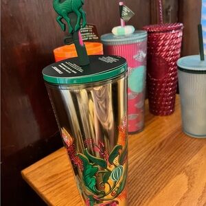 Brand New!!Starbucks Holiday 2024 Gold Festive Pink Reindeer 24oz
Tumbler